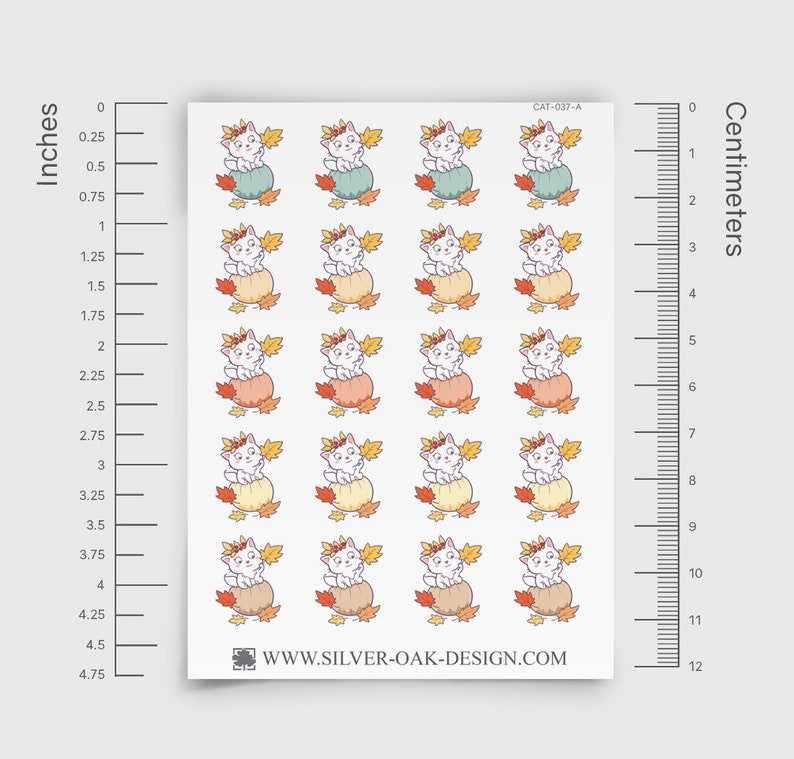 Bella Kitty Cat Kawaii Autumn Planner Stickers Beautiful And Refined Glossy Cute Pumpkin Stickers  