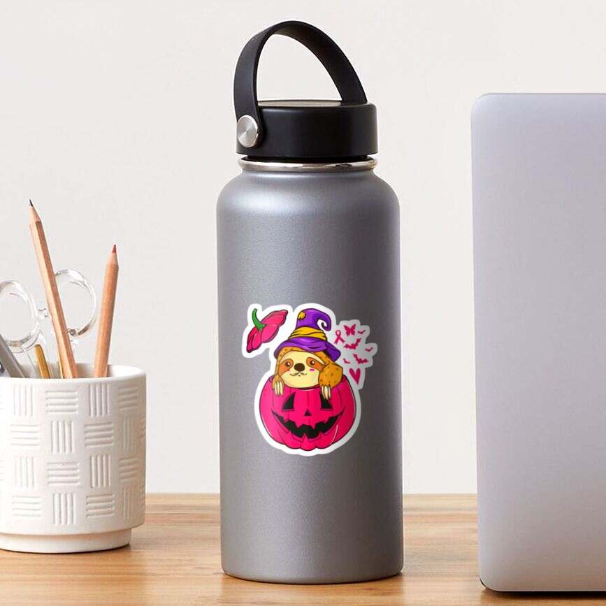 Pink Ribbon Breast Cancer Pumpkin Sticker Beautiful And Refined Glossy Pink Pumpkin Stickers  