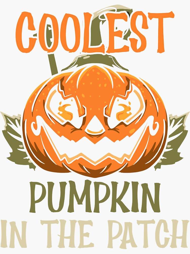 Coolest Pumpkin Halloween Sticker Beautiful And Refined Glossy Pumpkin Patch Stickers   