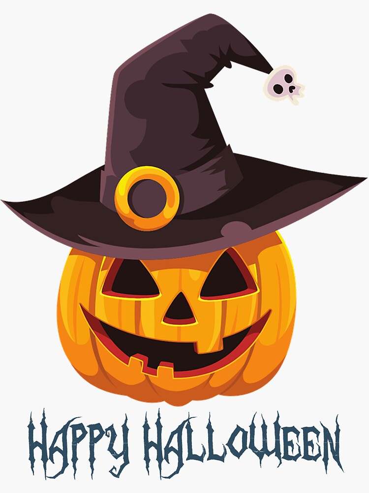 Happy Halloween Classic Sticker Beautiful And Refined Glossy Pumpkin Face Stickers  #1