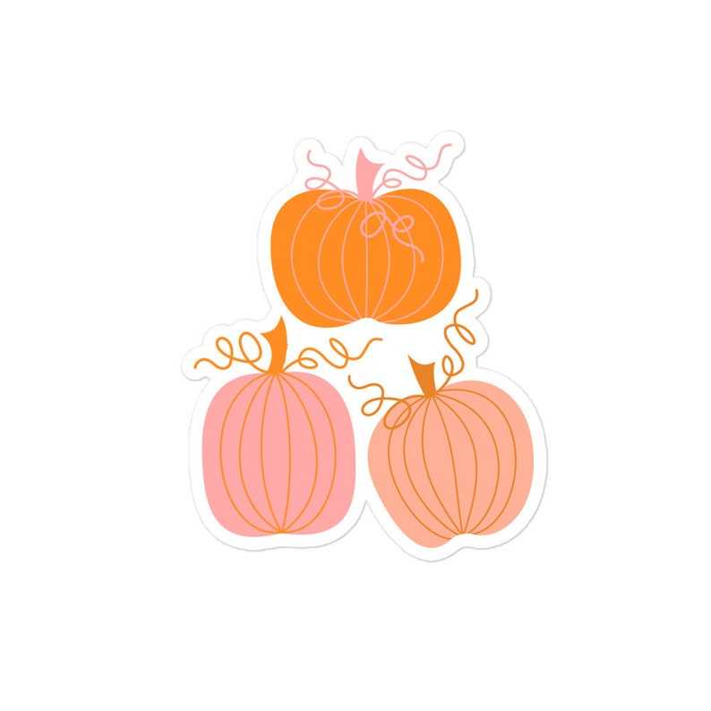 Pumpkin Trio Sticker Beautiful And Refined Glossy Pink Pumpkin Stickers   