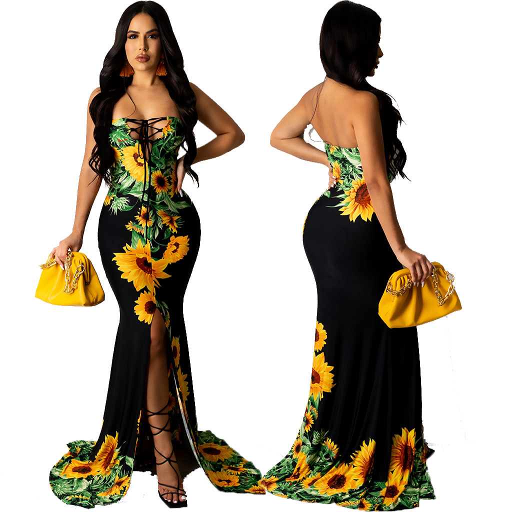 sunflower prom dress