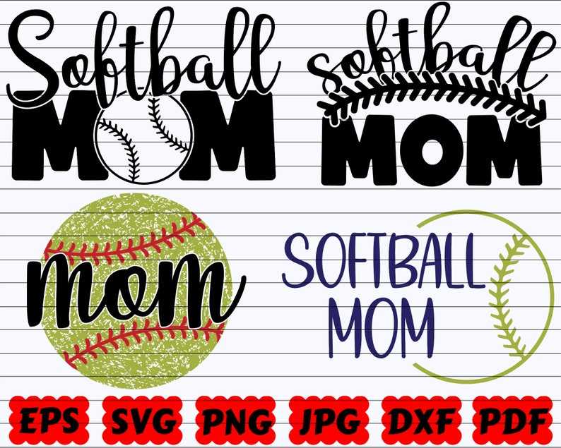 Softball Mom Cut File | Softball Family SVG Softball Mom Svg#1