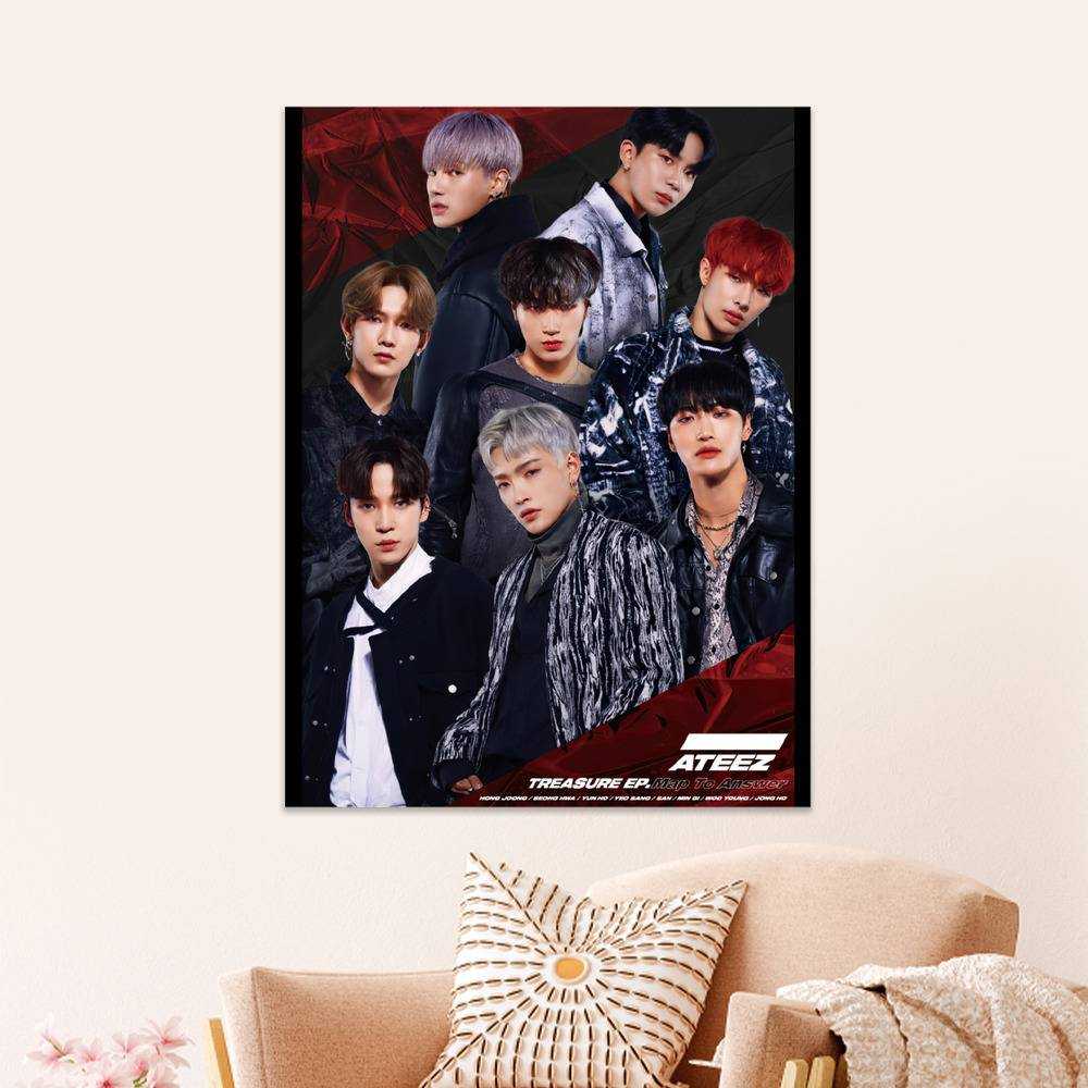 Ateez Poster Art Wall Poster Sticky Poster Gift For Fans