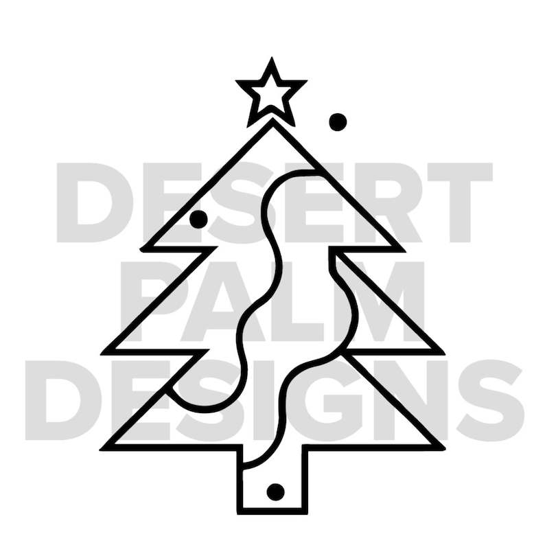 Simple Pine Tree Svg, Groovy Retro Christmas Tree Svg Digital Design PNG EPS SVG pdf Clipart