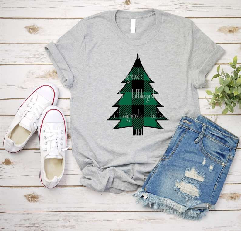 Pine Tree Svg, Christmas Tree SVG Bundle - Leopard Print SVG - Buffalo Plaid SVG#2