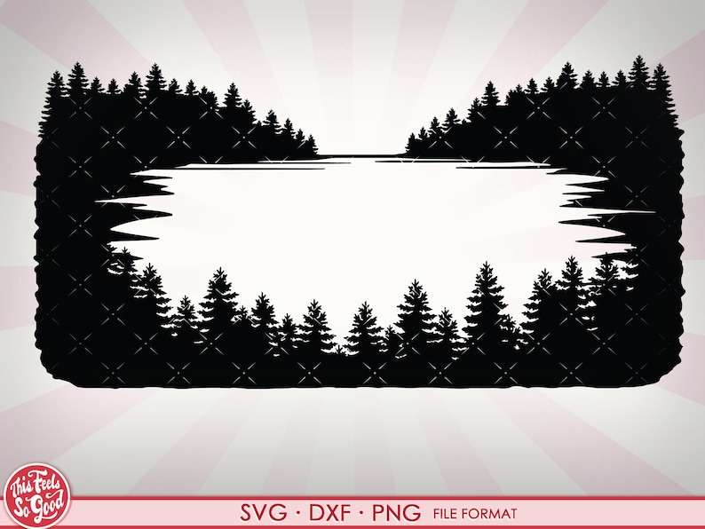 Pine Tree Silhouette Svg, Pine Trees SVG - Forest Silhouette SVG - Camping Sign Svg - Lake Svg