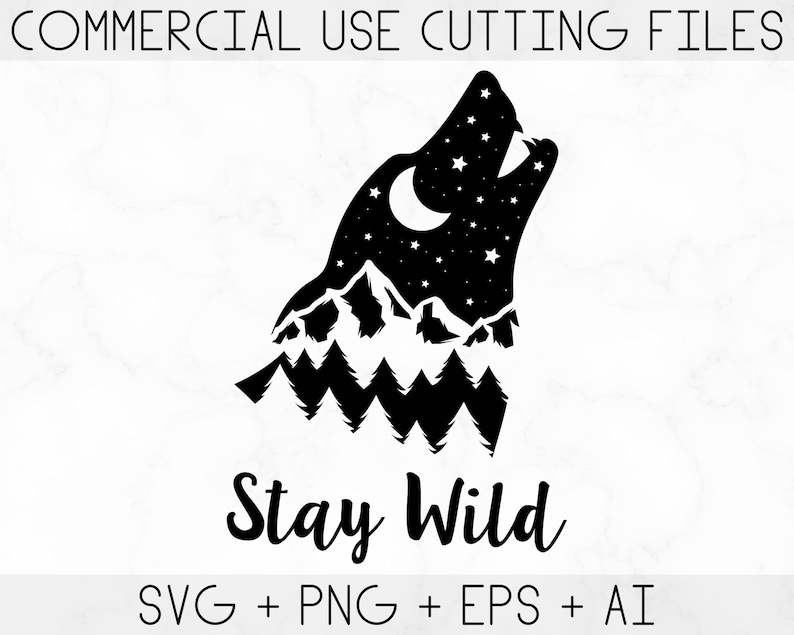 Pine Tree Svg, Mountain Wolf Svg Howling Wolf Svg Nature Svg Pine Forest Svg Trees Hiking Svg