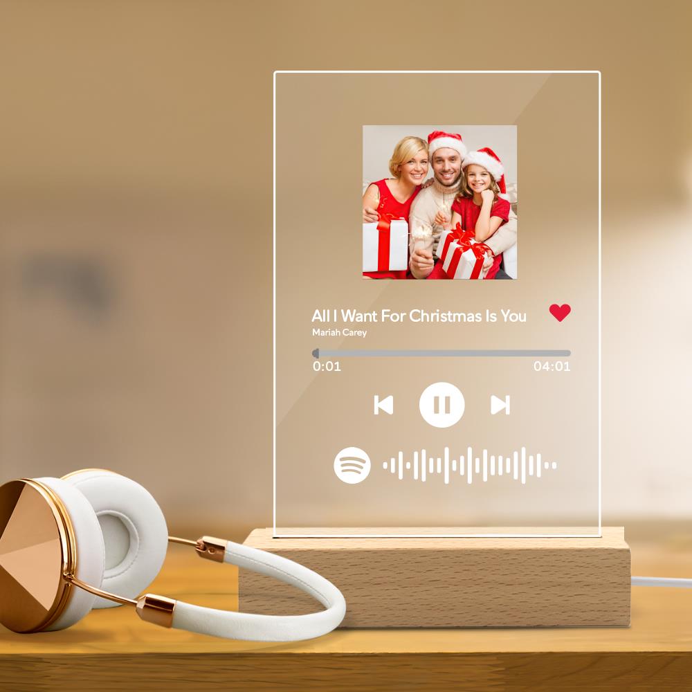 Lampada LED 3D Personalizzata Con Foto E Codice Spotify, 15x25 Cm, Multicolore Con Telecomando, Regalo Originale