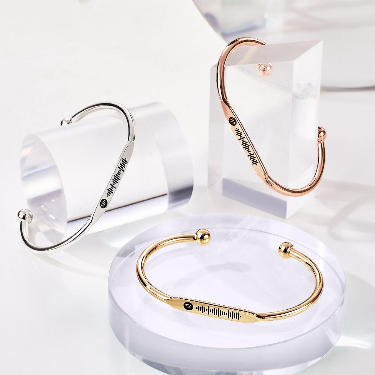 ALBERTBAND Bracciale Personalizzato Con Codice Spotify – Gioiello In Rame Rodiato – Regalo Per Madre Figlia - 4