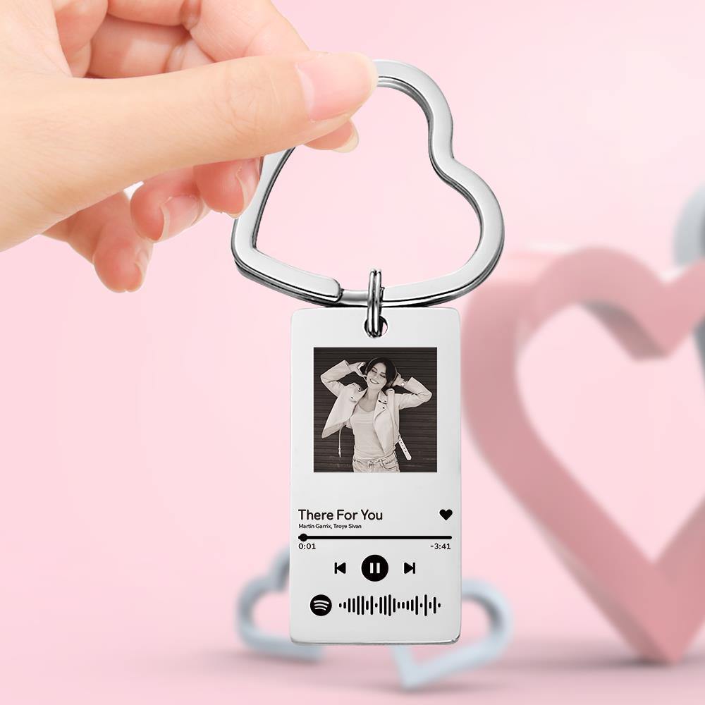 Portachiavi Spotify Personalizzato Con Foto E Codice – Acciaio Inox Incisione Laser, Regalo Coppia