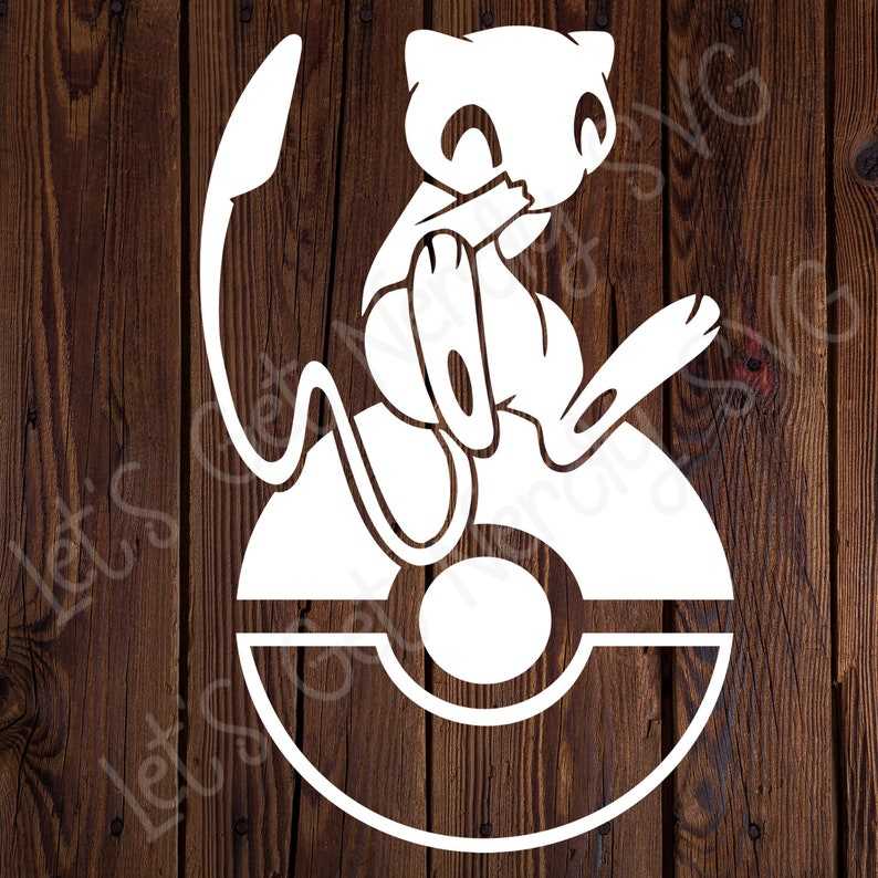 Wooden Mew Pokemon Card and Pokeball Style Stand