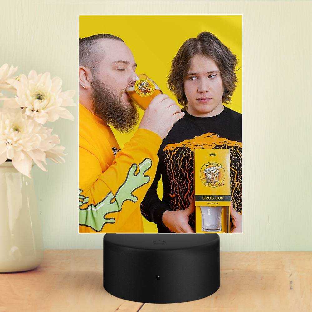 Cold Ones Lamp Classic Celebrity Night Light Chad and Max by Cold Ones Lamp with Plastic Base
