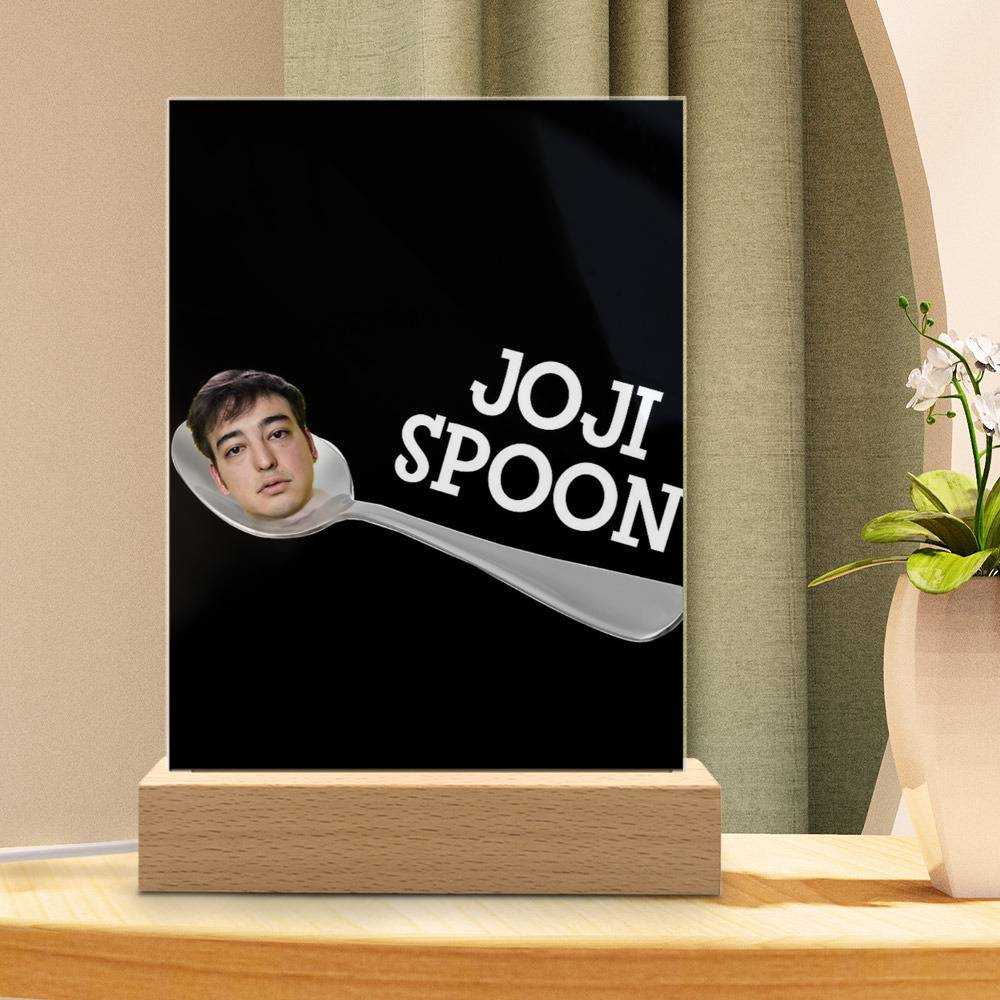 Cold Ones Lamp Classic Celebrity Night Light Joji Spoon by Cold Ones Lamp with Wooden Base