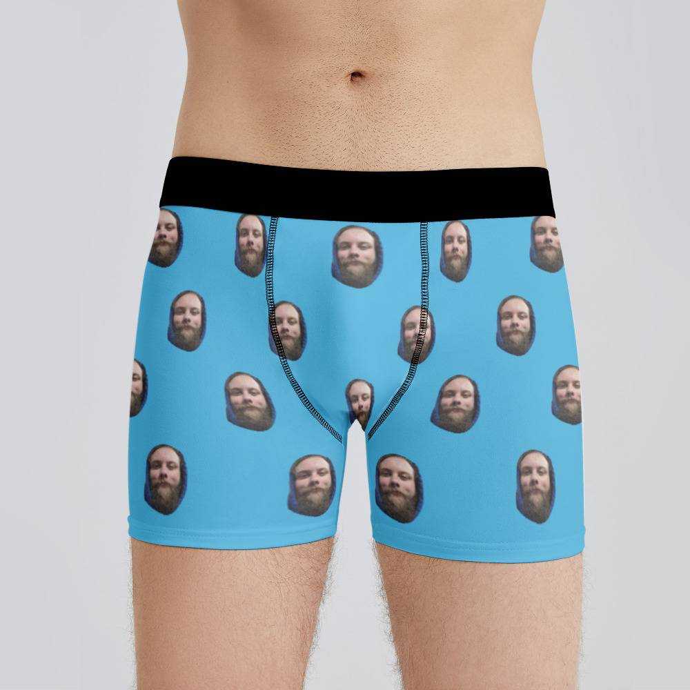 Cold Ones Boxers Custom Photo Boxers Men's Underwear Plain Blue Boxers