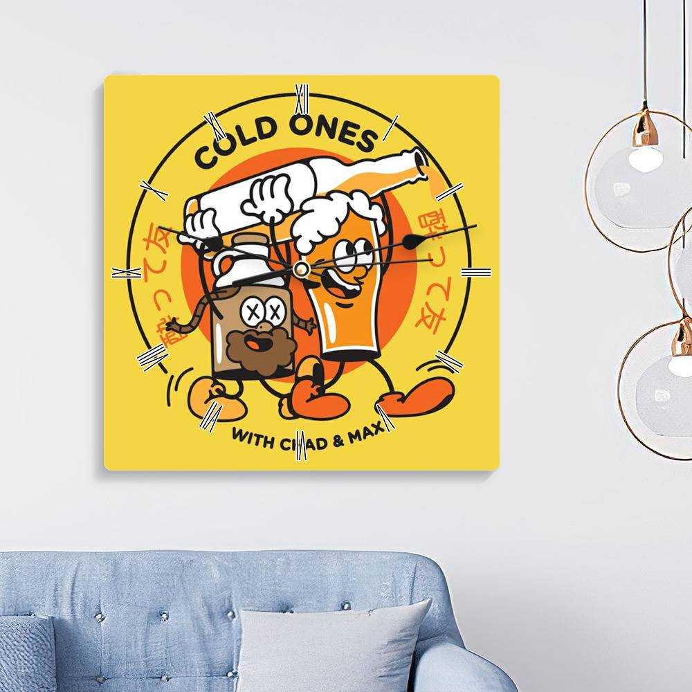 Cold Ones Square Wall Clock Home Decor Wall Clock Gifts for Cold Ones Fans Funny Cold Ones Wall Clock