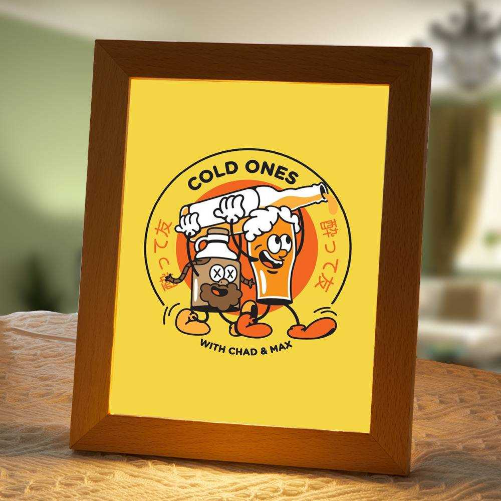 Cold Ones Lamp Classic Celebrity Night Light Funny Cold Ones by Cold Ones Lamp with Wooden Frame