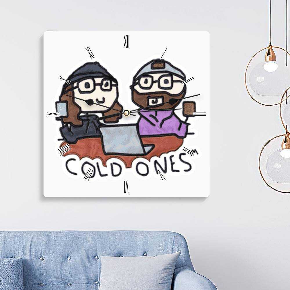 Cold Ones Square Wall Clock Home Decor Wall Clock Gifts for Cold Ones Fans Cold Ones Doodle Wall Clock