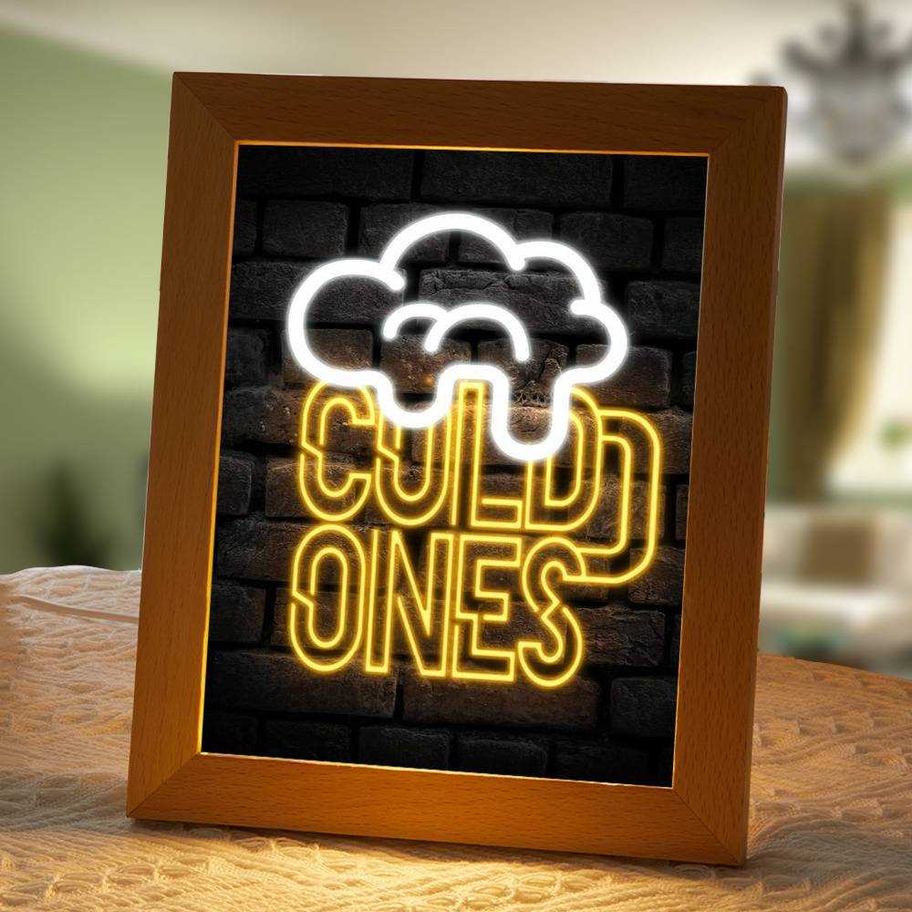 Cold Ones Lamp Classic Celebrity Night Light Cold Ones Logo by Cold Ones Lamp with Wooden Frame