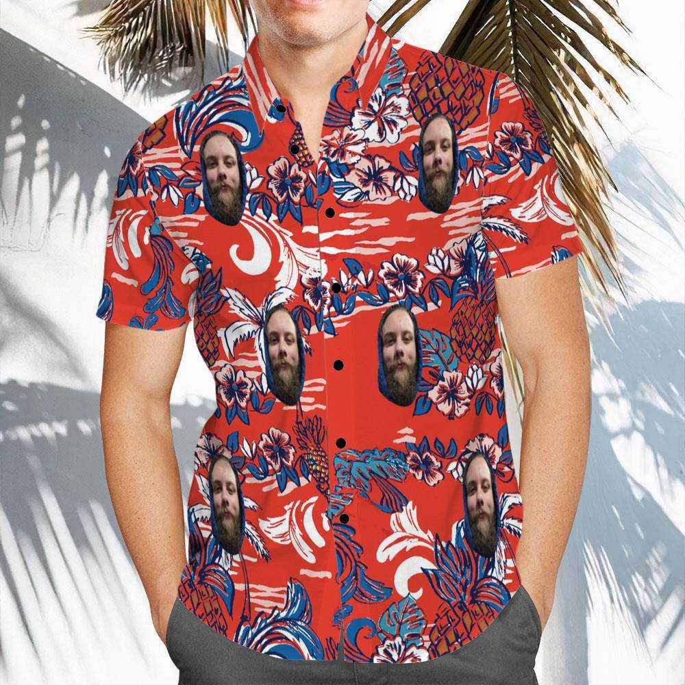 Cold Ones Hawaiian Shirt Custom Photo Hawaiian Shirt Vintage Floral Pattern Hawaiian Shirt