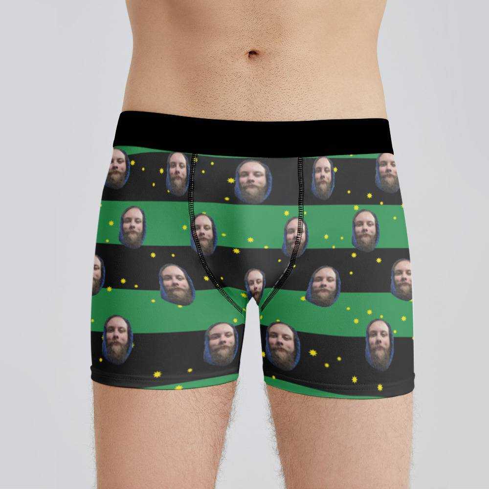 Cold Ones Boxers Custom Photo Boxers Men's Underwear Striped Printed Boxers Black