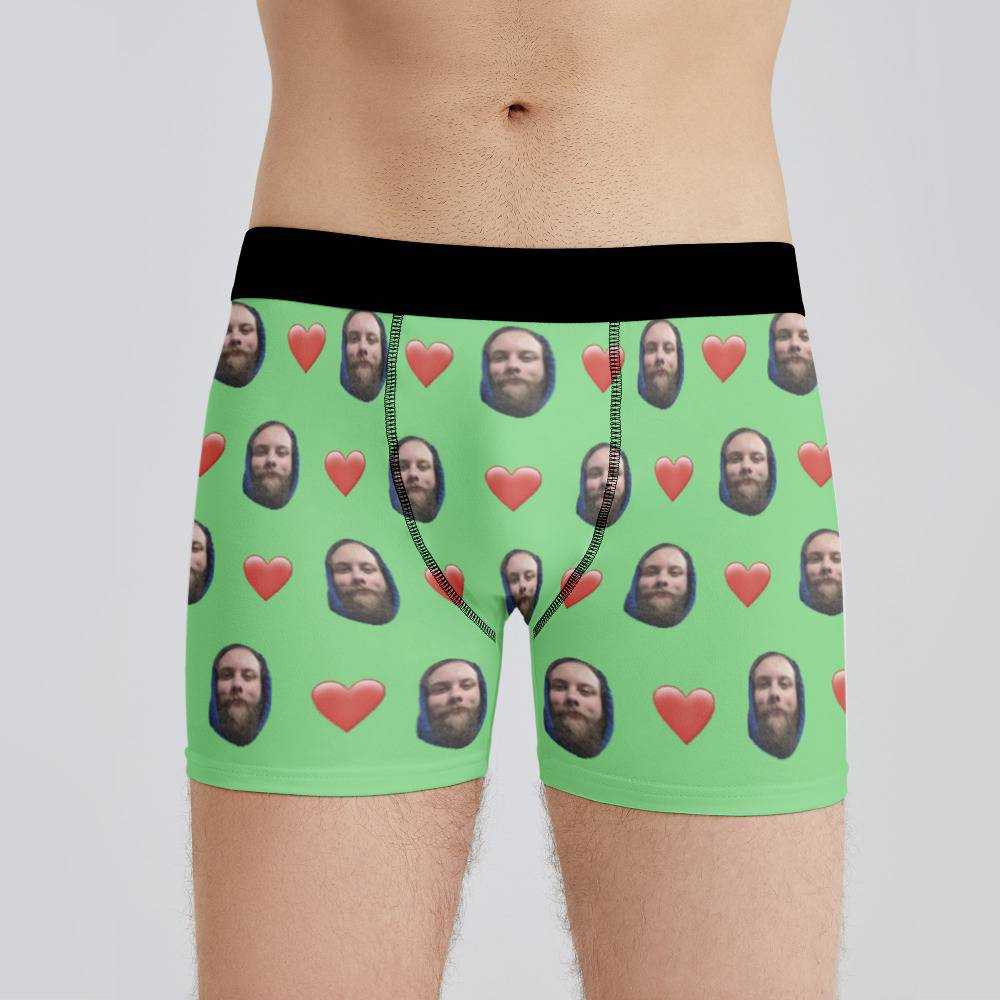 Cold Ones Boxers Custom Photo Boxers Men's Underwear Heart Boxers Green