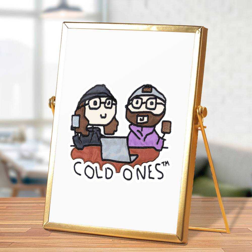 Cold Ones Plaque Classic Celebrity Plaque Cold Ones Doodle by Cold Ones Plaque with Golden Frame