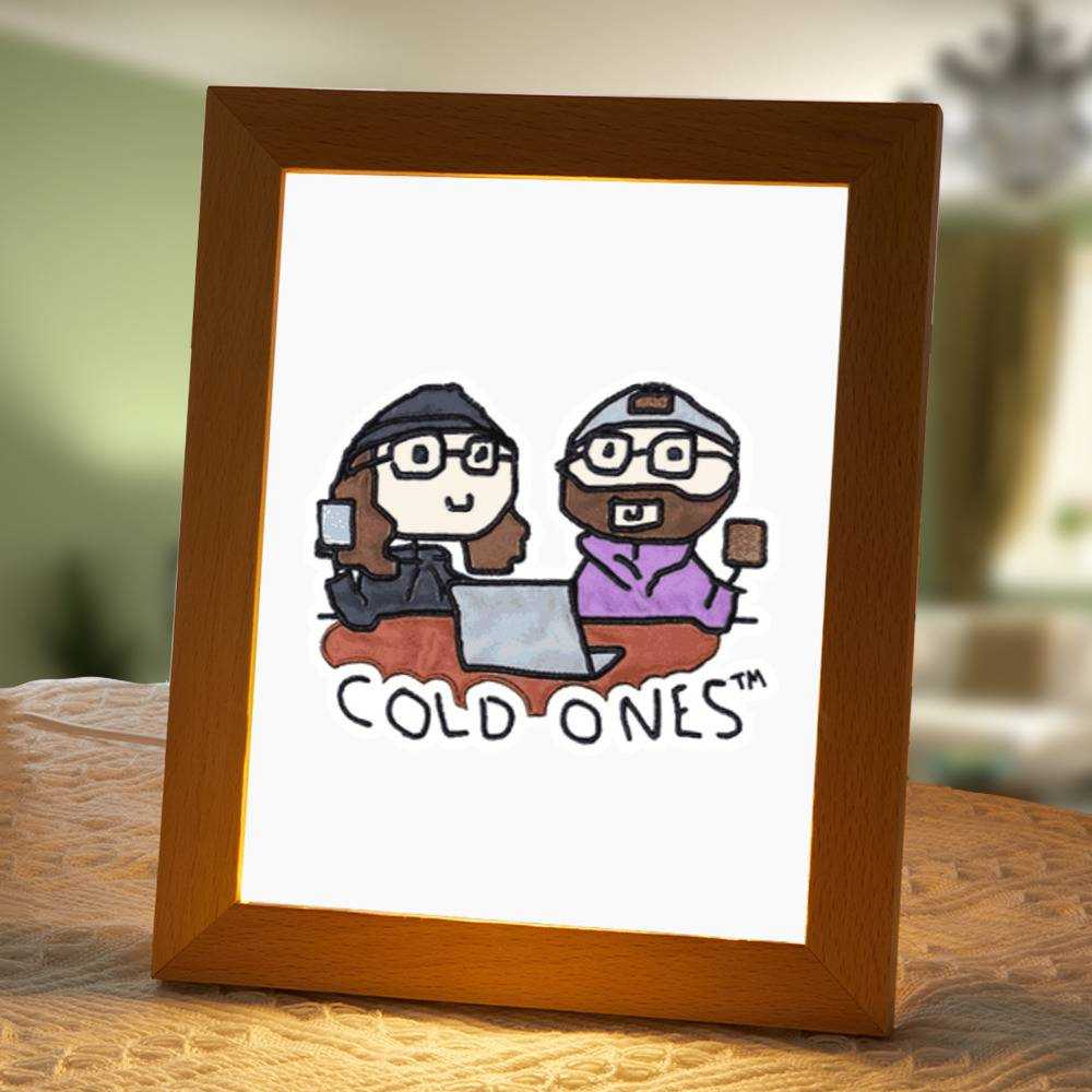 Cold Ones Lamp Classic Celebrity Night Light Cold Ones Doodle by Cold Ones Lamp with Wooden Frame