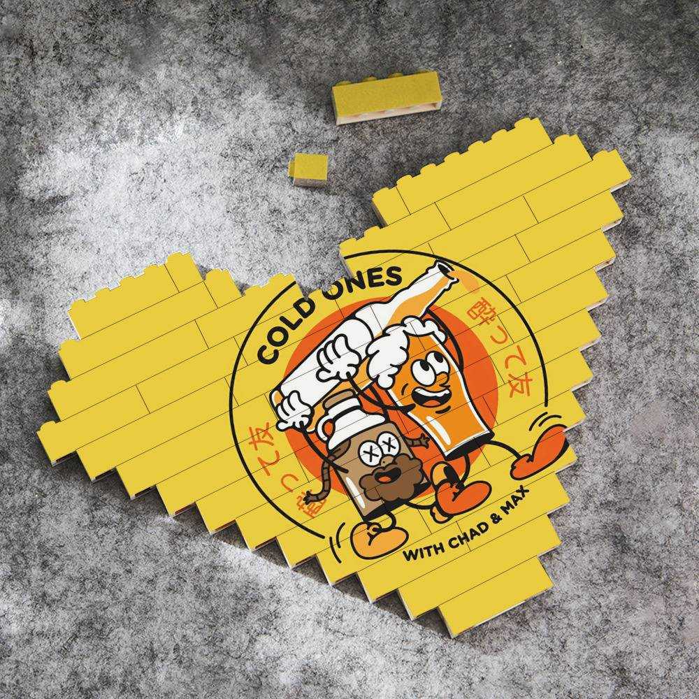 Cold Ones Merch Heart Shape Building Blocks Gift for Fans Funny Cold Ones Building Blocks