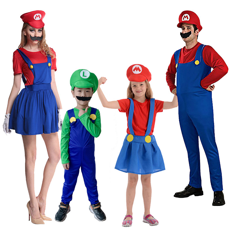 Super Mary Clothes Kids Skirt Cosplay Stage Costumes Mario Mushroom Costume