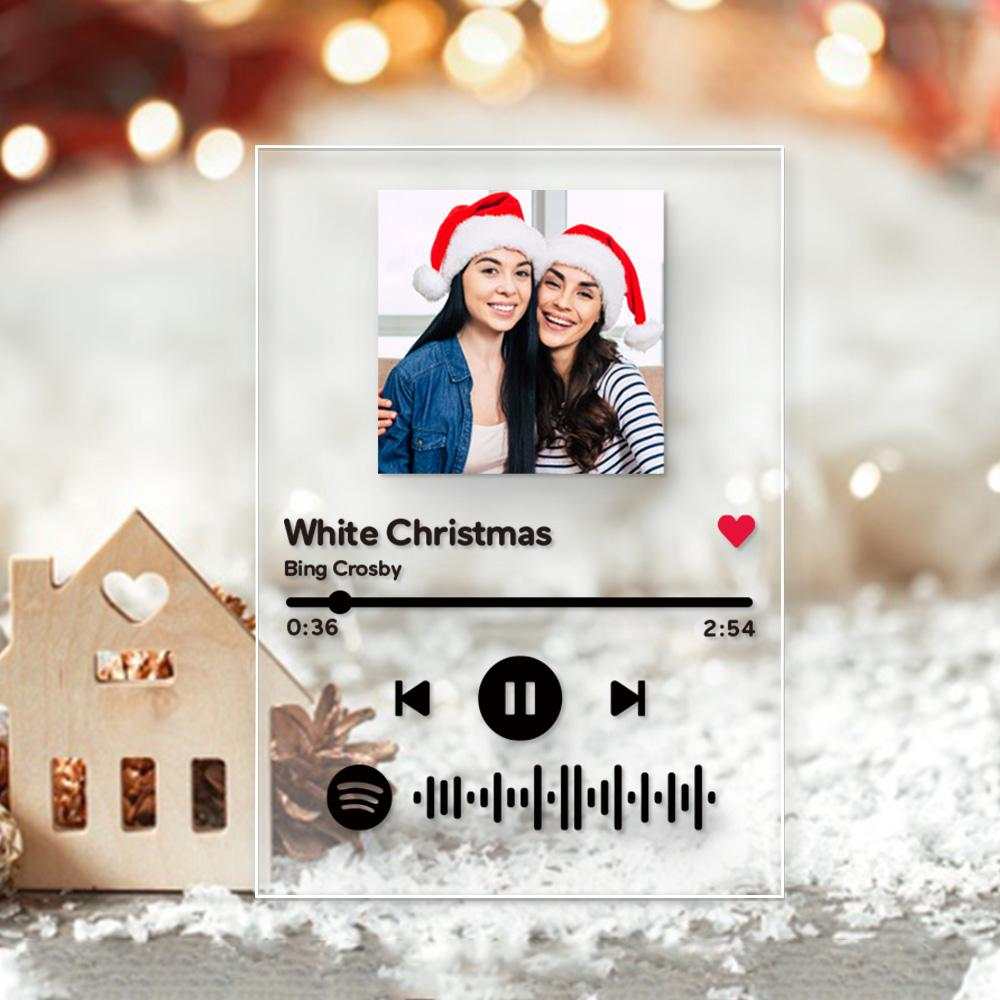 Targa personalizzata con codice Spotify - Bianco Natale