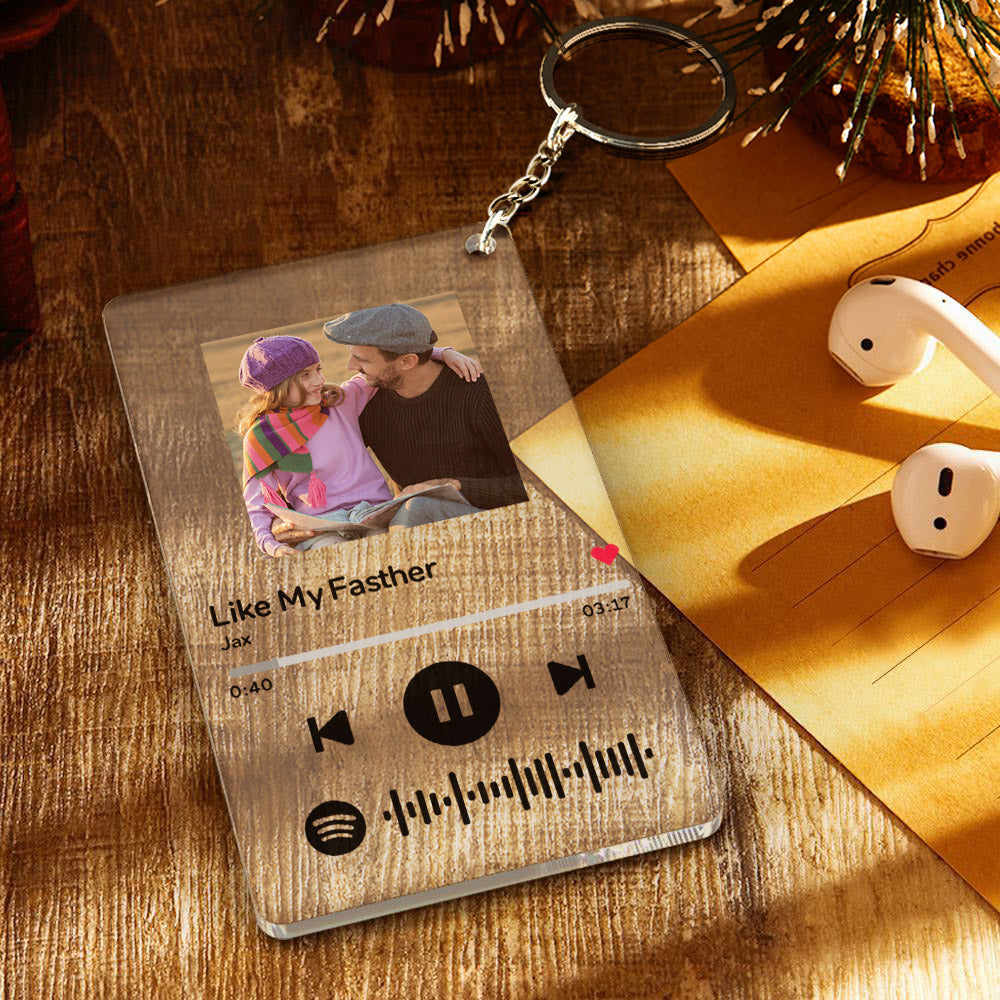 Portachiavi Spotify personalizzato codice di scansione acrilico trasparente  canzone musicale nome cantante copertina Album portachiavi personalizzato