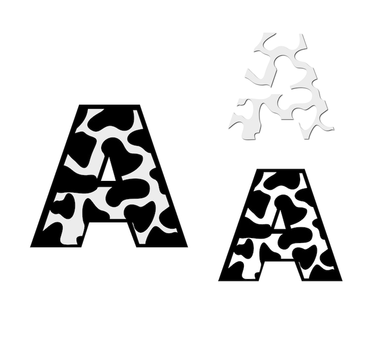 Cow Print Letters Svg, Cow Font SVG PNG | cowprintsvg.com
