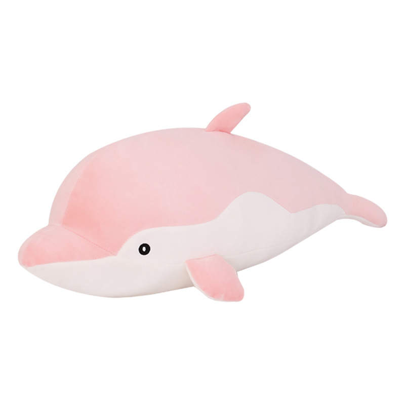Dolphin Plush, Pink Gray Large Dolphin Throw Pillow Plush