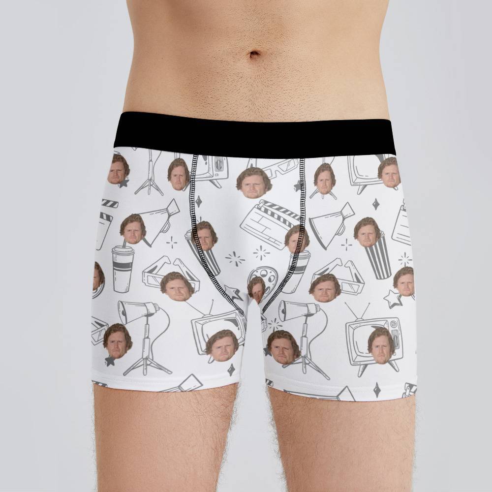 Mike Stud Boxers Custom Photo Boxers Men's Underwear Star Boxers White