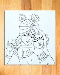 cute krishna drawings pencil