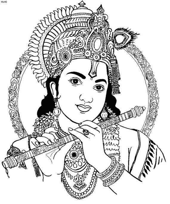 krishna drawing images