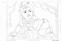 krishna drawing pencil easy