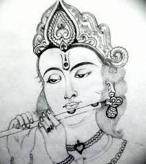 cute krishna drawings pencil