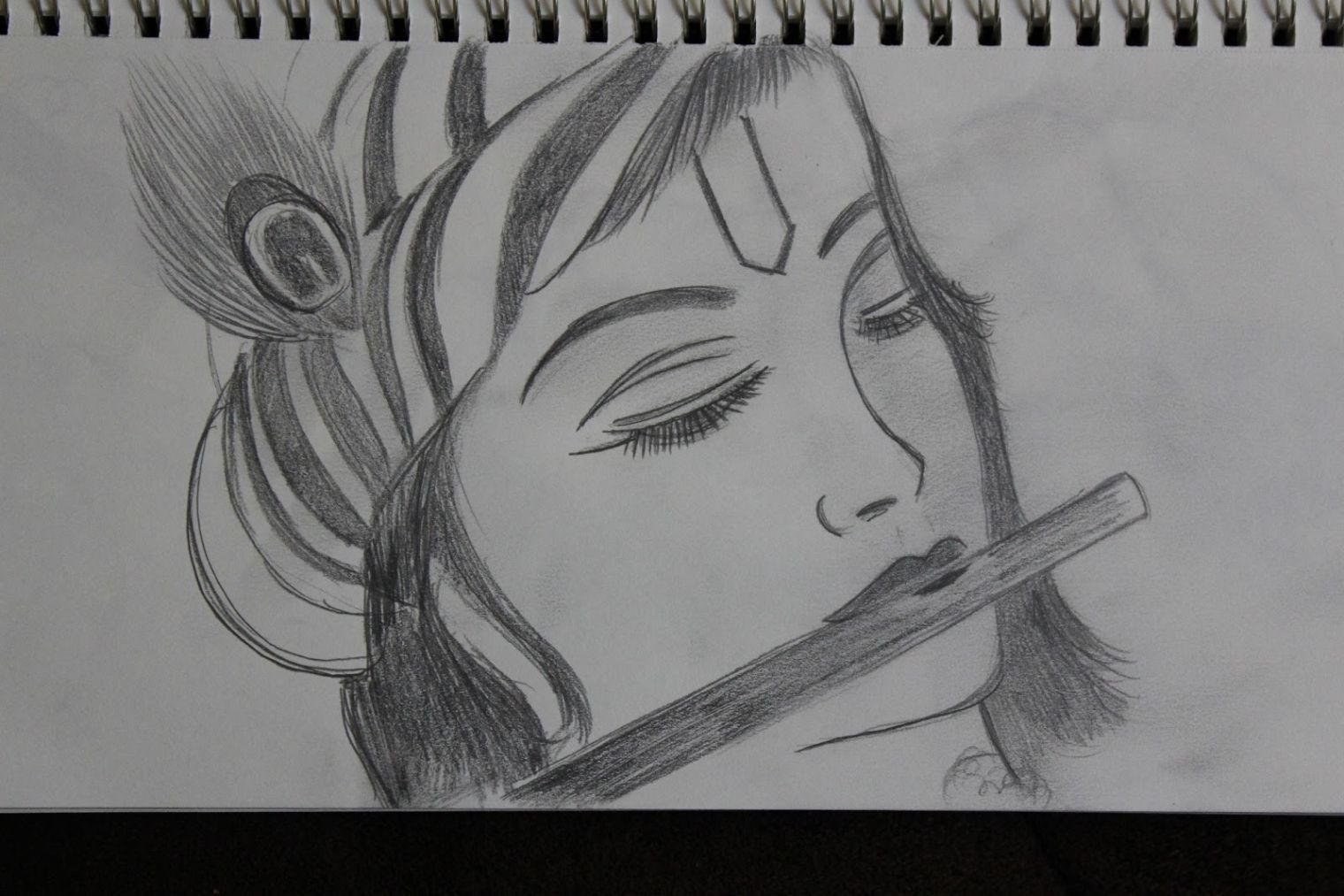 cute krishna drawings pencil