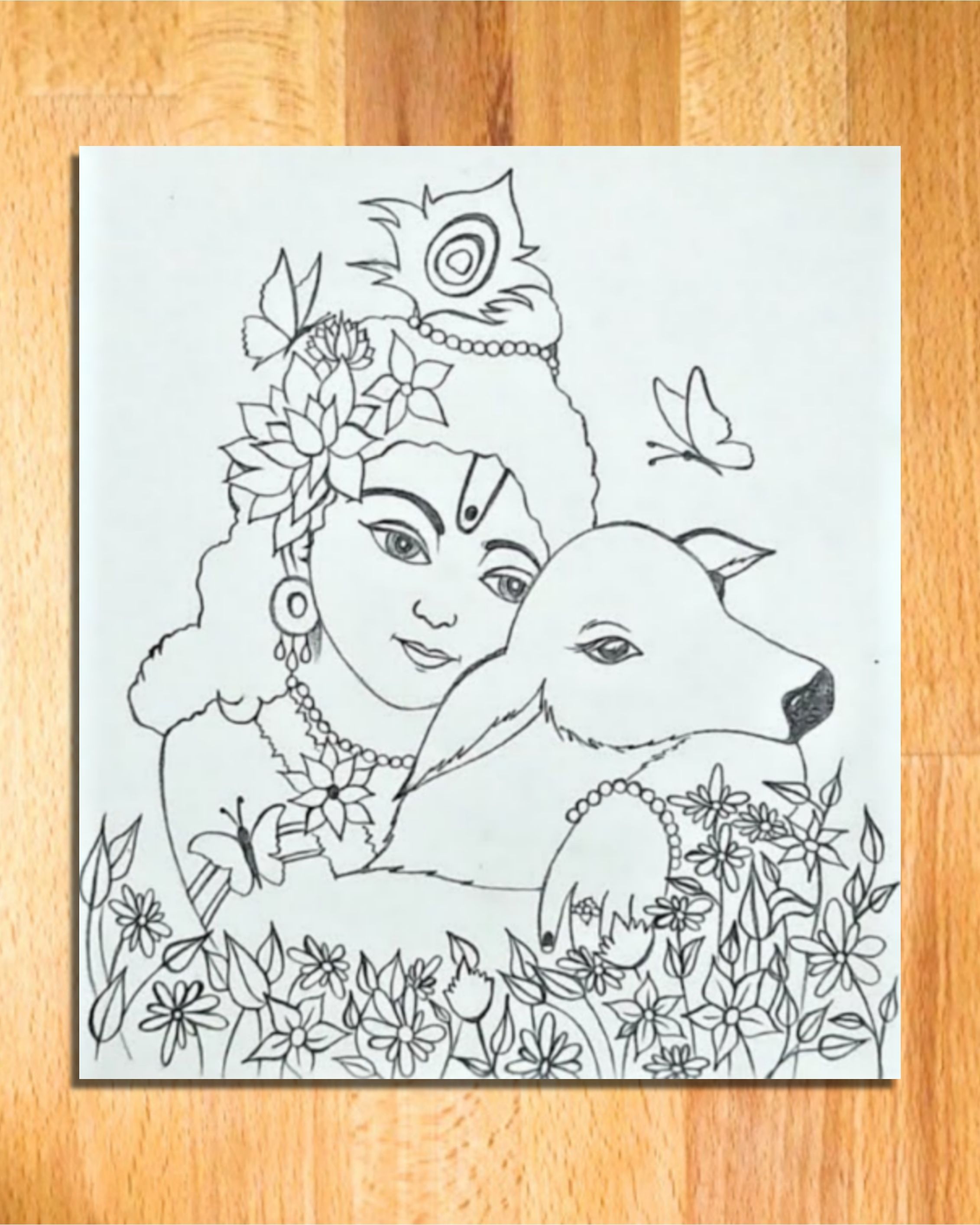 painting krishna drawing