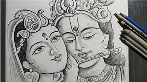 cute krishna drawings pencil