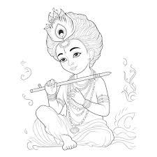 drawing of god krishna