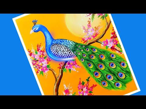 beautiful peacock drawing with colour