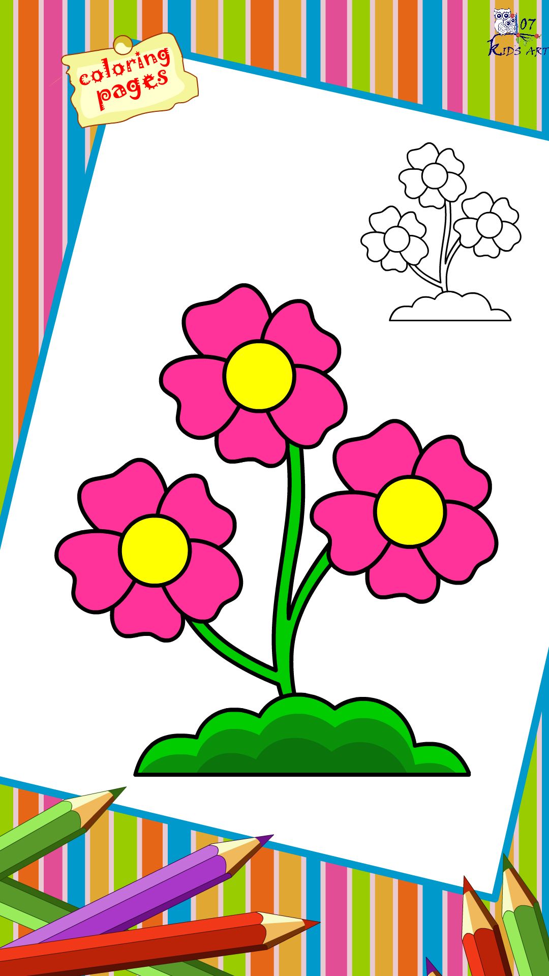 flower drawing for kids