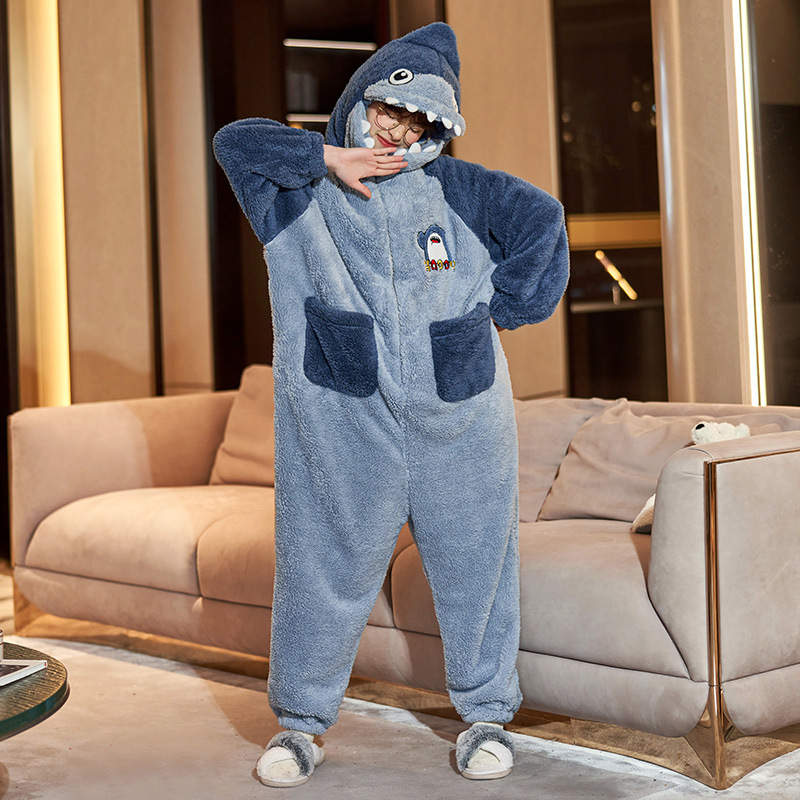 Shark Onesie, Couple's Autumn Winter Pajamas