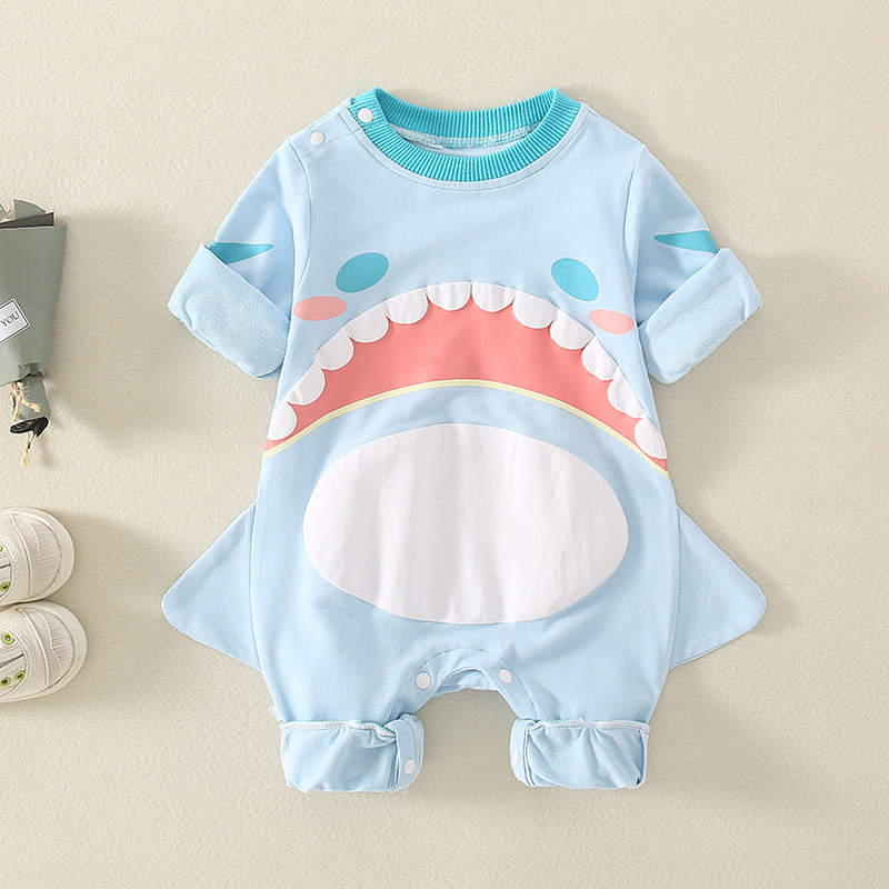 LPG Apparel Co. Cartoon Pirate Shark Baby One-Piece Bodysuit Blue / 24 Months I Lobo Lures