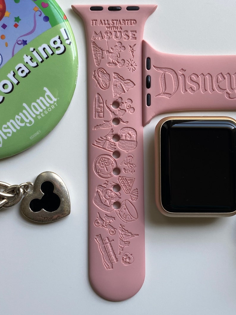 Disneyland Themed Engraved Apple Watch Band Cartoon Strap Wristbands