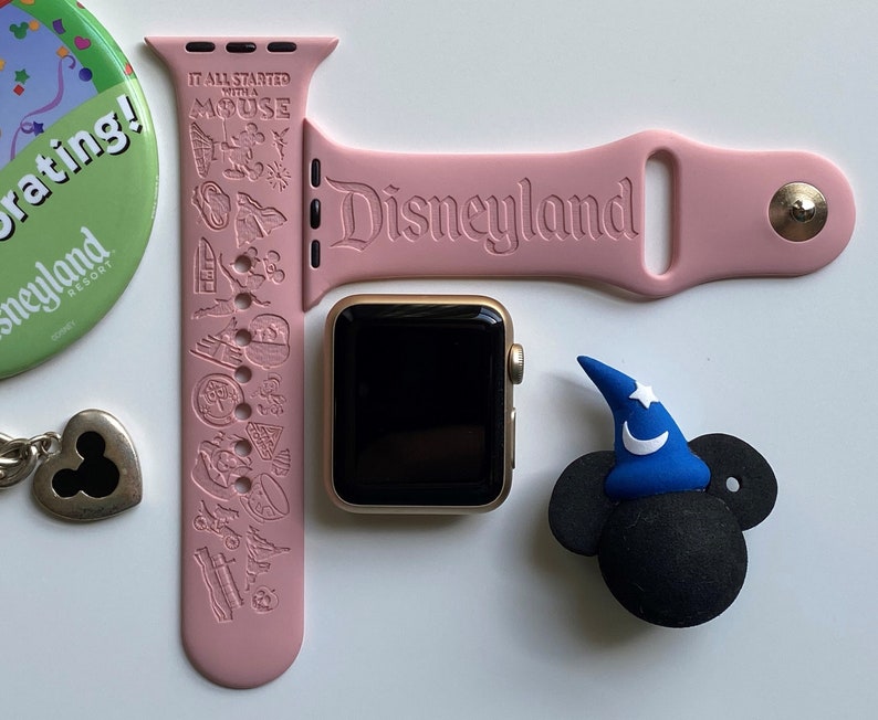 Disneyland Themed Engraved Apple Watch Band Cartoon Strap Wristbands