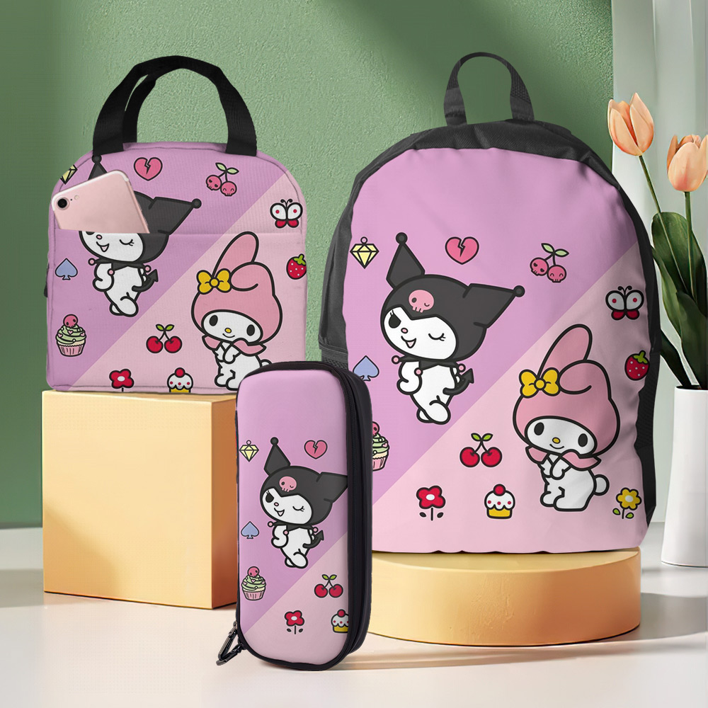 3pcs/set Aphmau Printed Backpack Set With Shoulder Bag Pencil Case